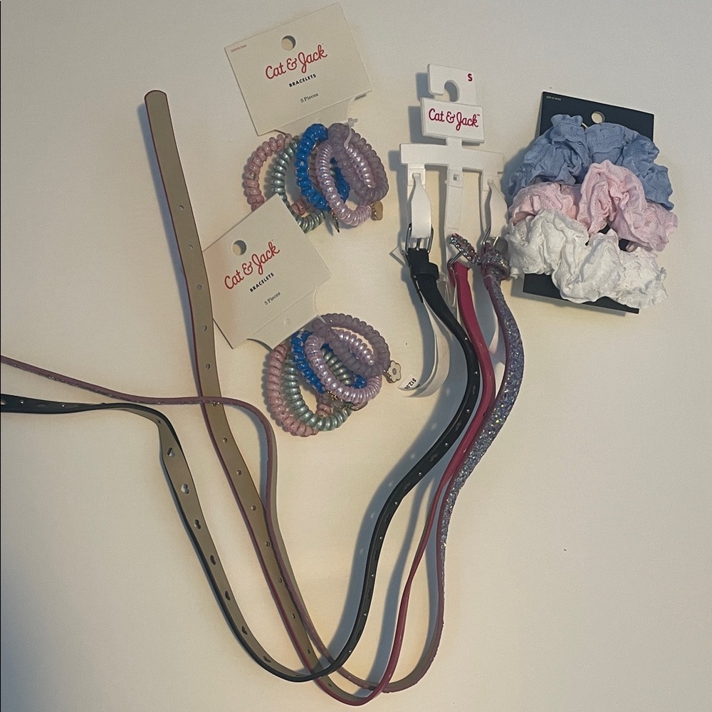 Cat & Jack and Art Class Belts Bracelets and Hair Ties Bundle NEW